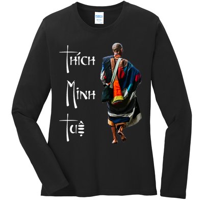 Thich Minh Tue Buddhist Monk Spiritual Journey Vietnam Ladies Long Sleeve Shirt