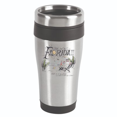 Take Me To The Florida Funny Ghost On The Beach 16oz Travel Tumbler