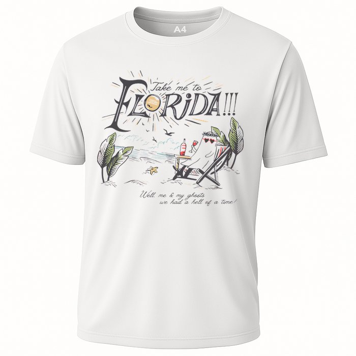 Take Me To The Florida Funny Ghost On The Beach Cooling Performance Crew T-Shirt