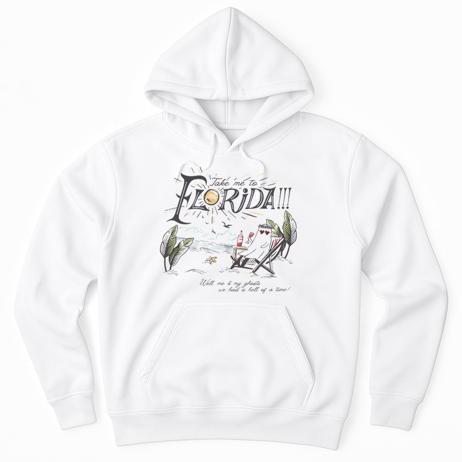 Take Me To The Florida Funny Ghost On The Beach Hoodie