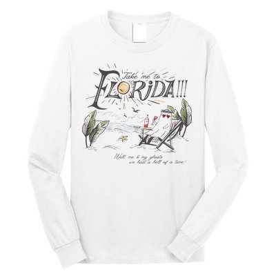 Take Me To The Florida Funny Ghost On The Beach Long Sleeve Shirt