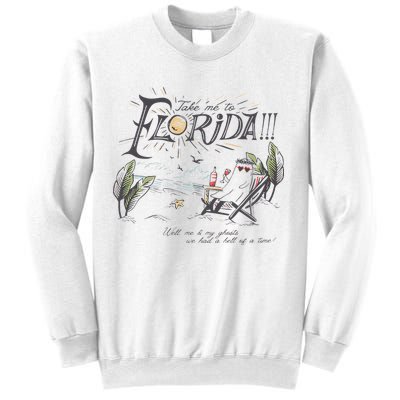 Take Me To The Florida Funny Ghost On The Beach Sweatshirt