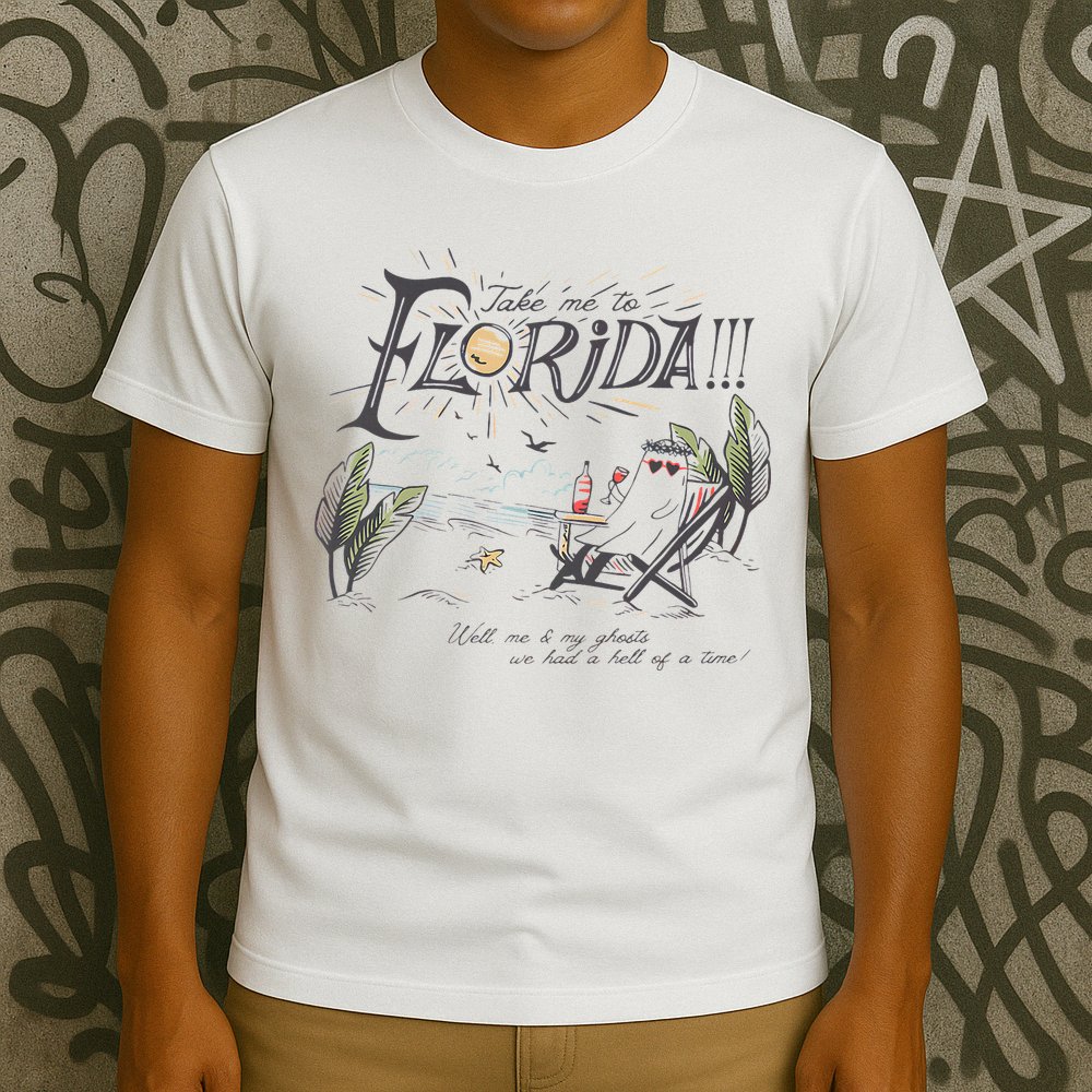 Take Me To The Florida Funny Ghost On The Beach T-Shirt