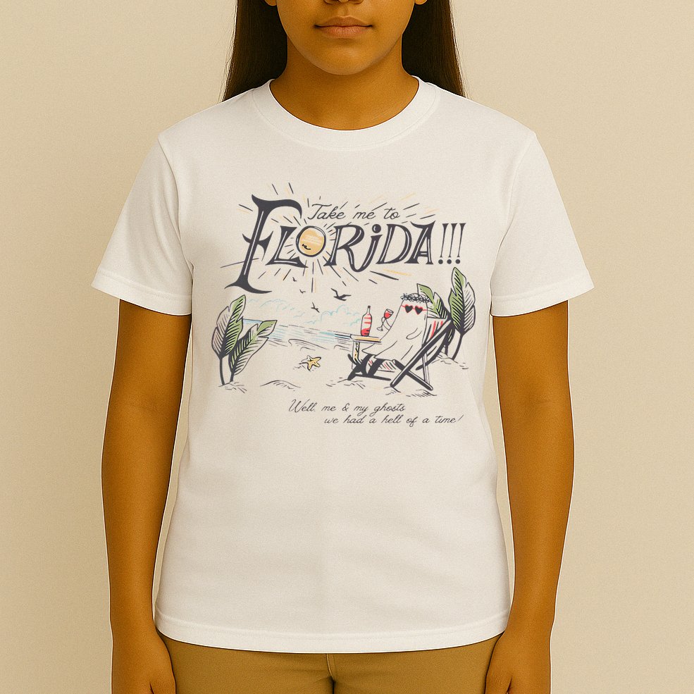 Take Me To The Florida Funny Ghost On The Beach T-Shirt