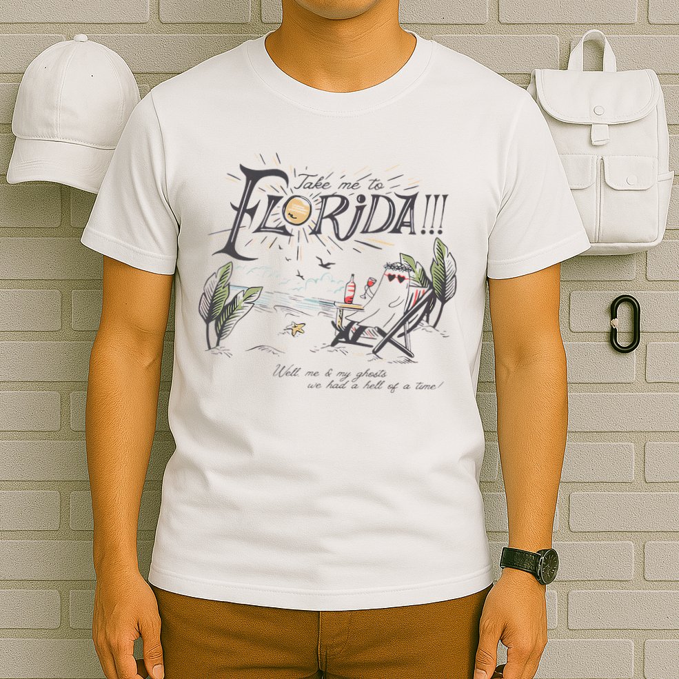 Take Me To The Florida Funny Ghost On The Beach T-Shirt