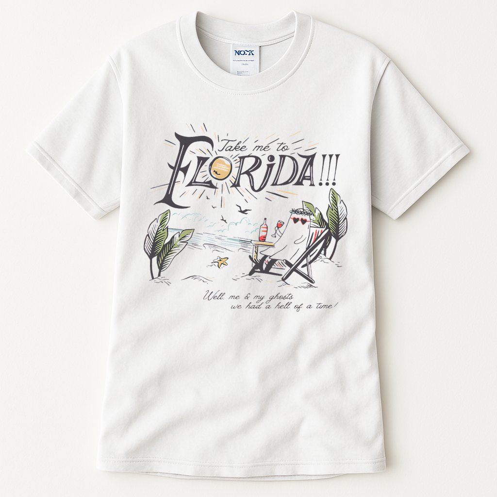 Take Me To The Florida Funny Ghost On The Beach Tall T-Shirt