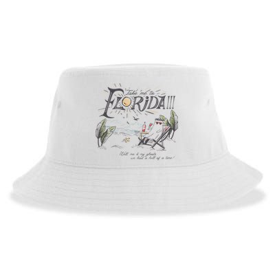 Take Me To The Florida Funny Ghost On The Beach Sustainable Bucket Hat