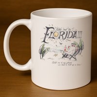 Take Me To The Florida Funny Ghost On The Beach 11oz C Handle Ceramic Mug