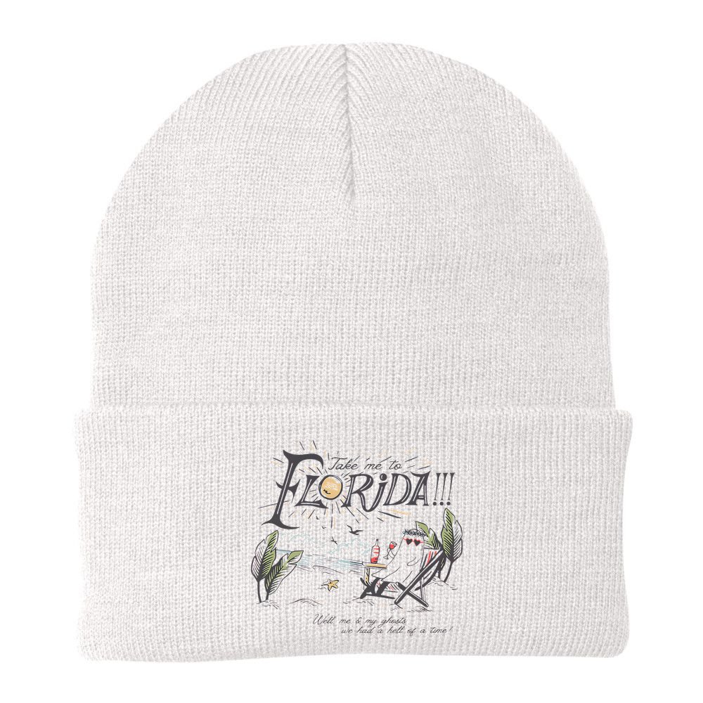 Take Me To The Florida Funny Ghost On The Beach Beanie