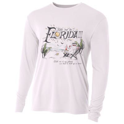 Take Me To The Florida Funny Ghost On The Beach Cooling Performance Long Sleeve Crew