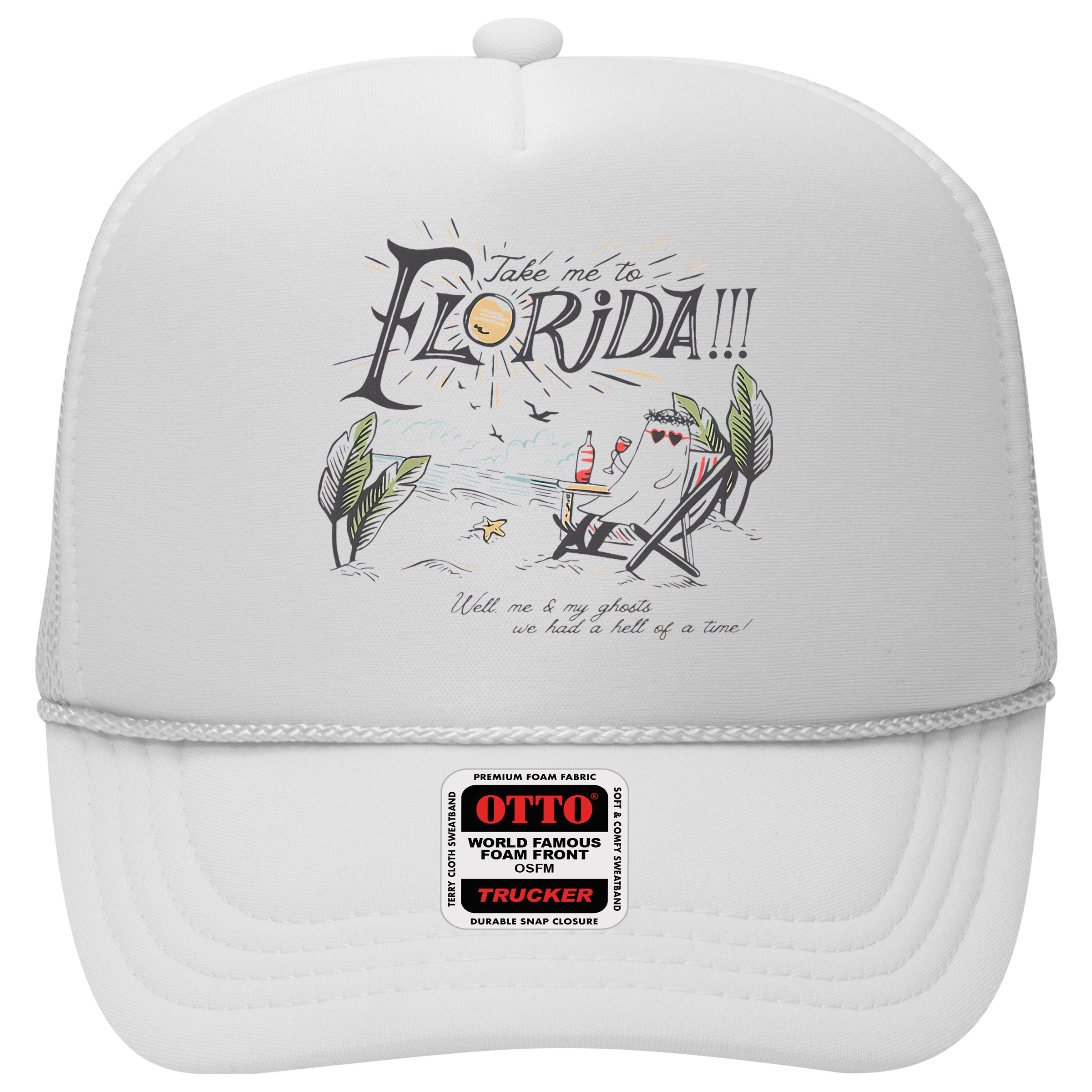 Take Me To The Florida Funny Ghost On The Beach Hat