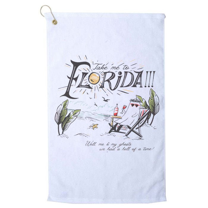 Take Me To The Florida Funny Ghost On The Beach Golf Towel