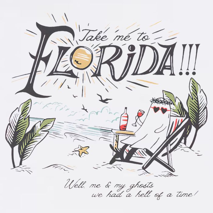 Take Me To The Florida Funny Ghost On The Beach Golf Towel