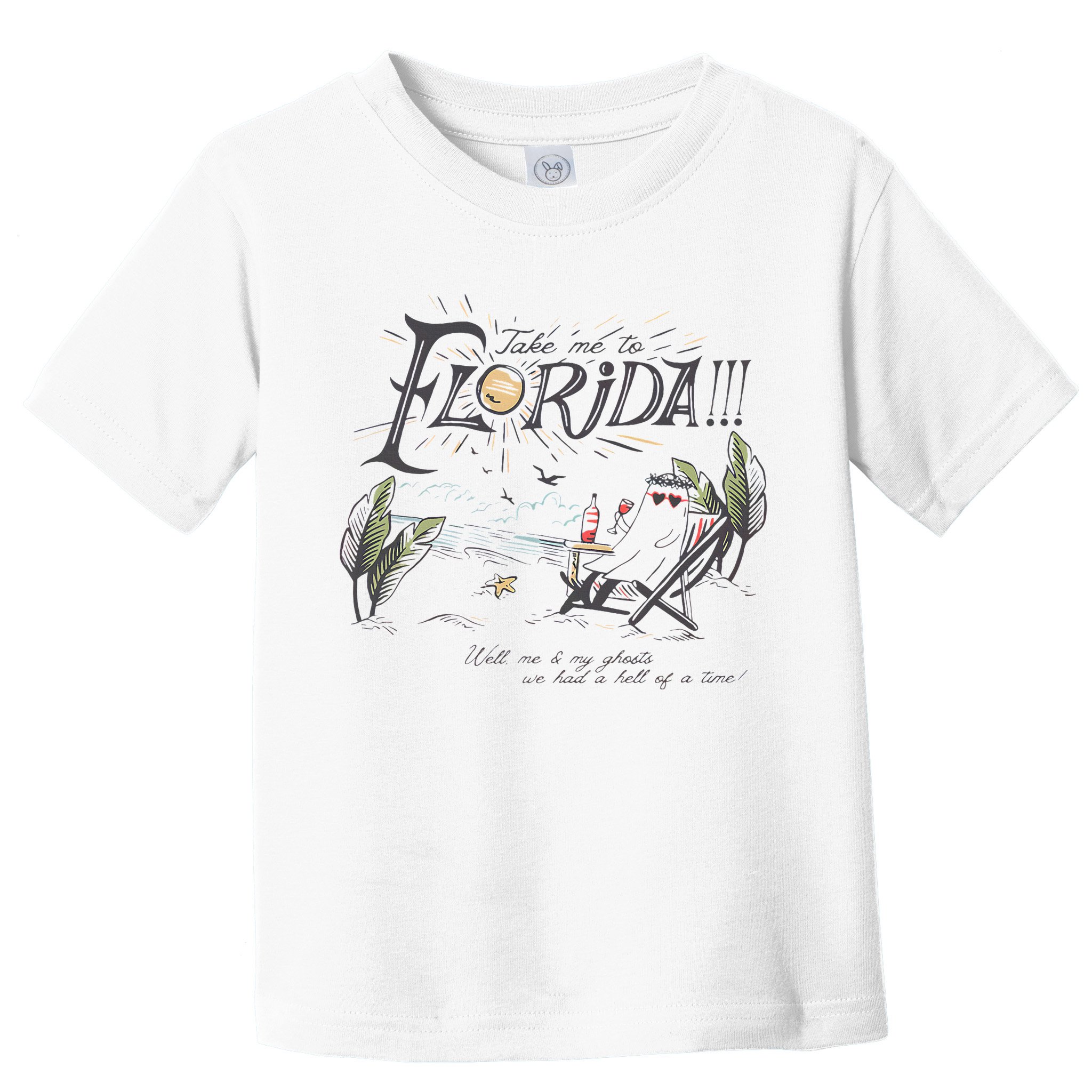Take Me To The Florida Funny Ghost On The Beach Toddler T-Shirt