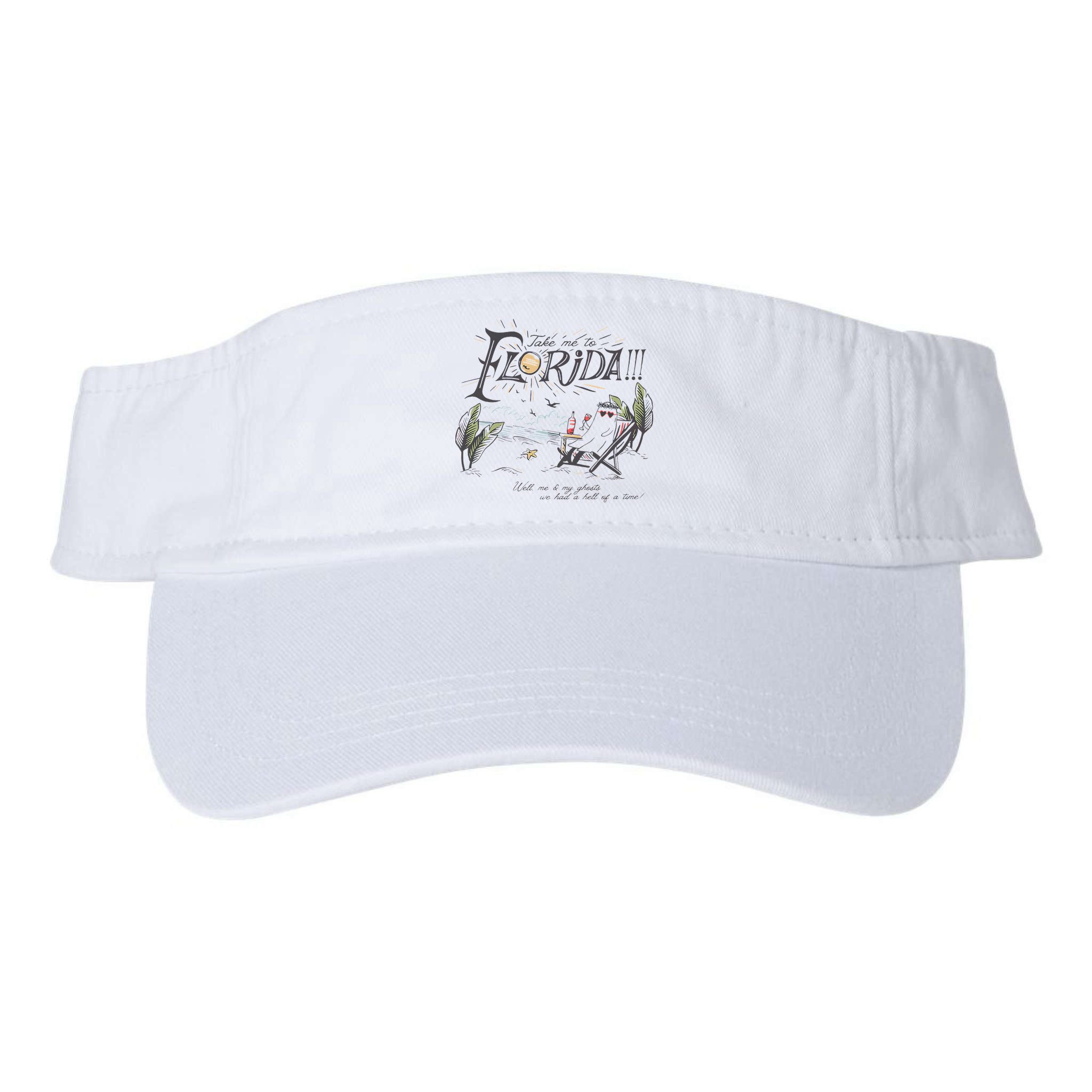 Take Me To The Florida Funny Ghost On The Beach Visor