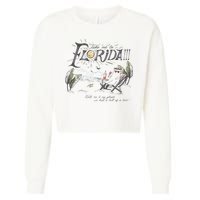 Take Me To The Florida Funny Ghost On The Beach Cropped Pullover Crew