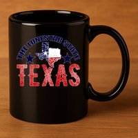 Texas Motto The Lone Star State 11oz C Handle Ceramic Mug