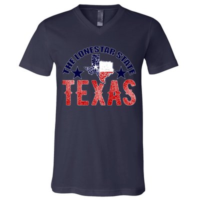 Texas Motto The Lone Star State V-Neck T-Shirt
