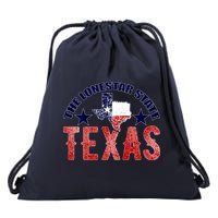 Texas Motto The Lone Star State Drawstring Bag