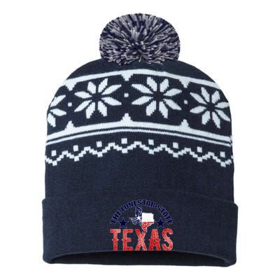 Texas Motto The Lone Star State USA-Made Snowflake Beanie