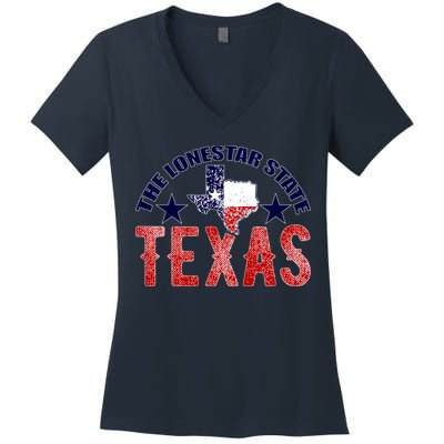 Texas Motto The Lone Star State Women's V-Neck T-Shirt