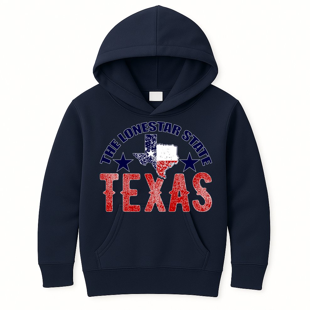 Texas Motto The Lone Star State Kids Hoodie