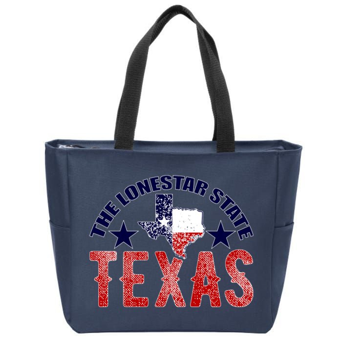 Texas Motto The Lone Star State Zip Tote Bag