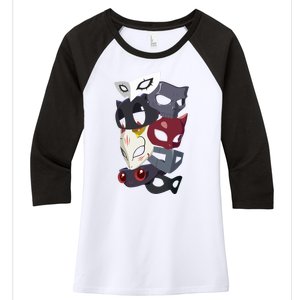 Thieves Masks Women's Tri-Blend 3/4-Sleeve Raglan Shirt