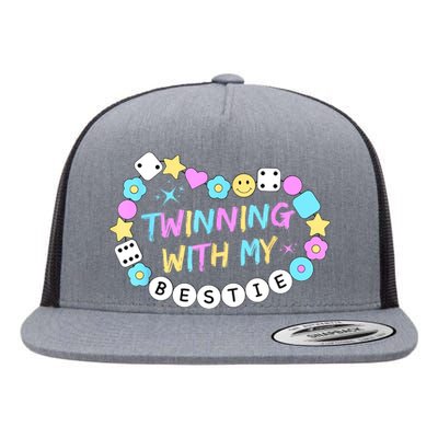 Twin Matching Twins Day Friend Twinning With My Bestie Twin Flat Bill Trucker Hat