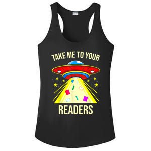 Take Me To Your Readers Alien Reading Reading Lover Book Lover Ladies PosiCharge Competitor Racerback Tank