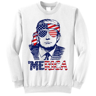 Trump 'Merica ,Trump Funny 4th of July Sweatshirt