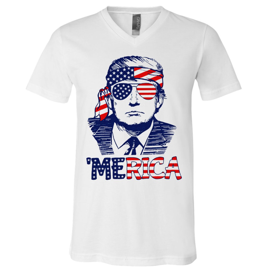 Trump 'Merica ,Trump Funny 4th of July V-Neck T-Shirt