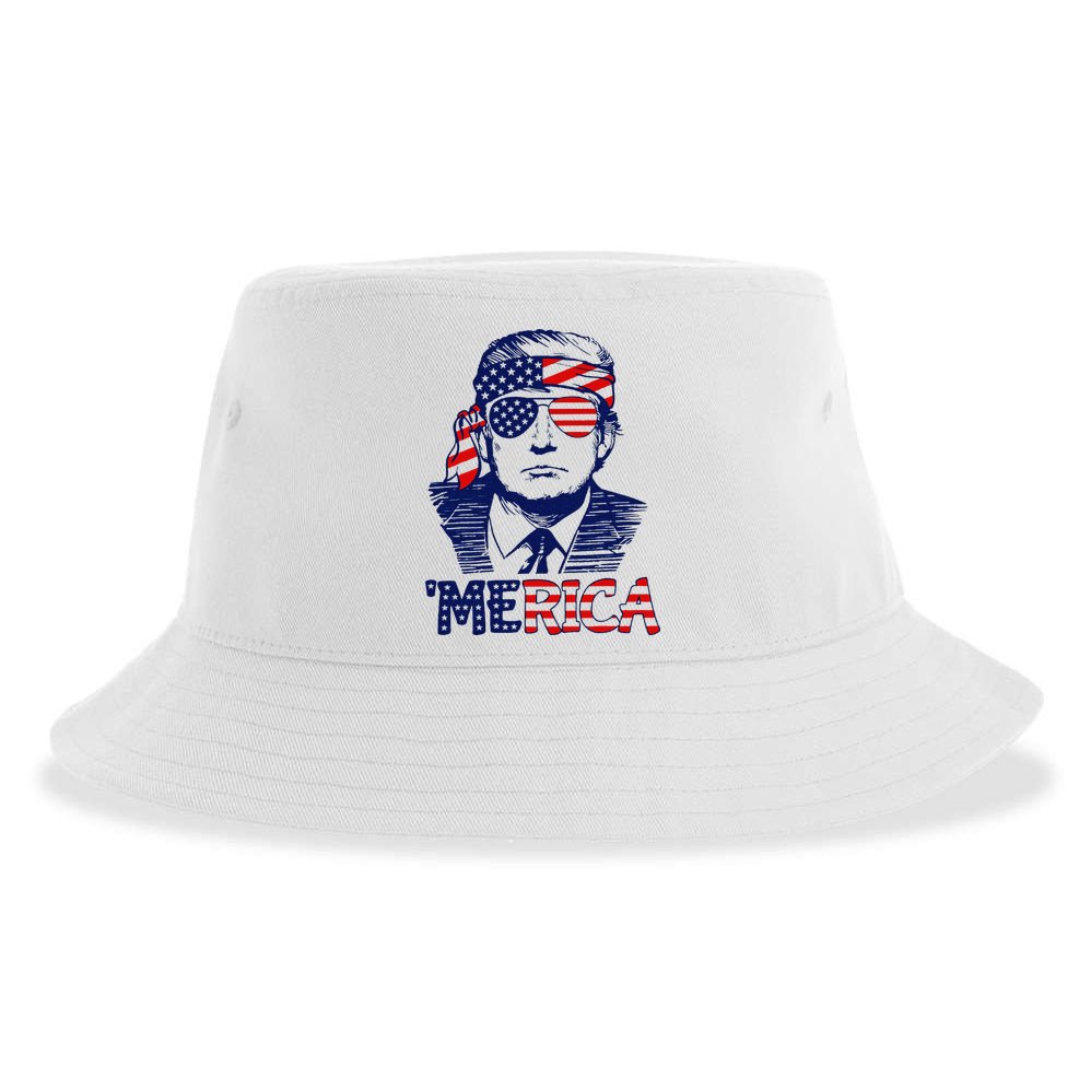 Trump 'Merica ,Trump Funny 4th of July Sustainable Bucket Hat