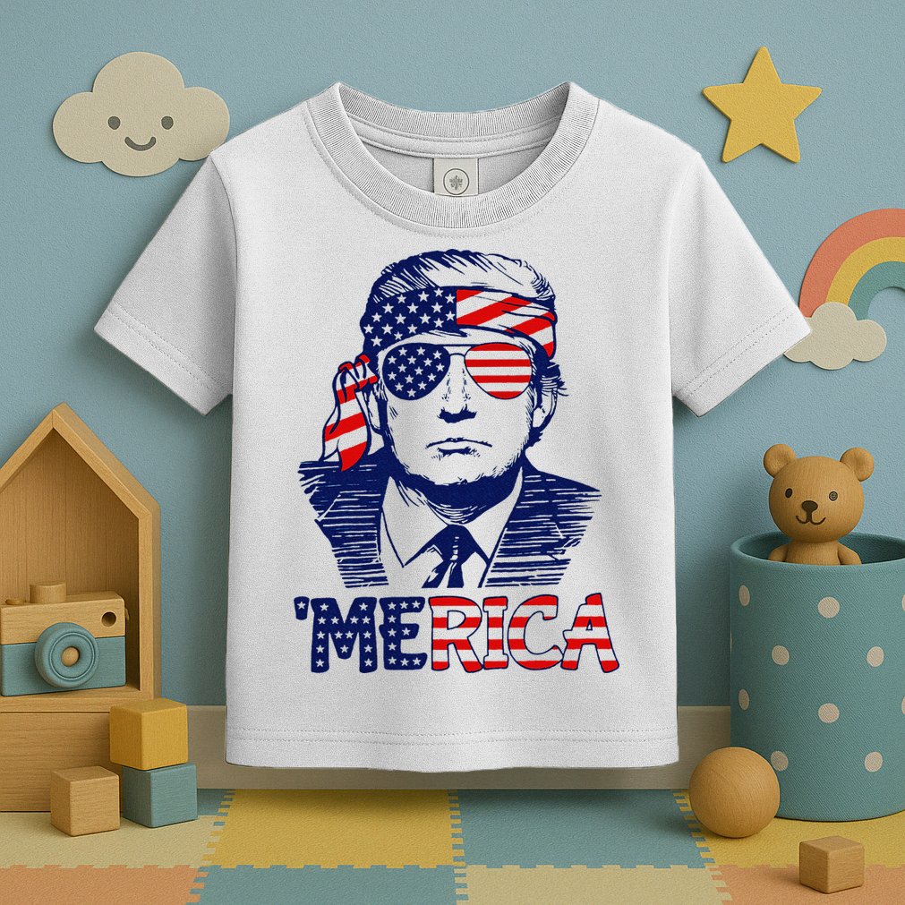 Trump 'Merica ,Trump Funny 4th of July Toddler T-Shirt