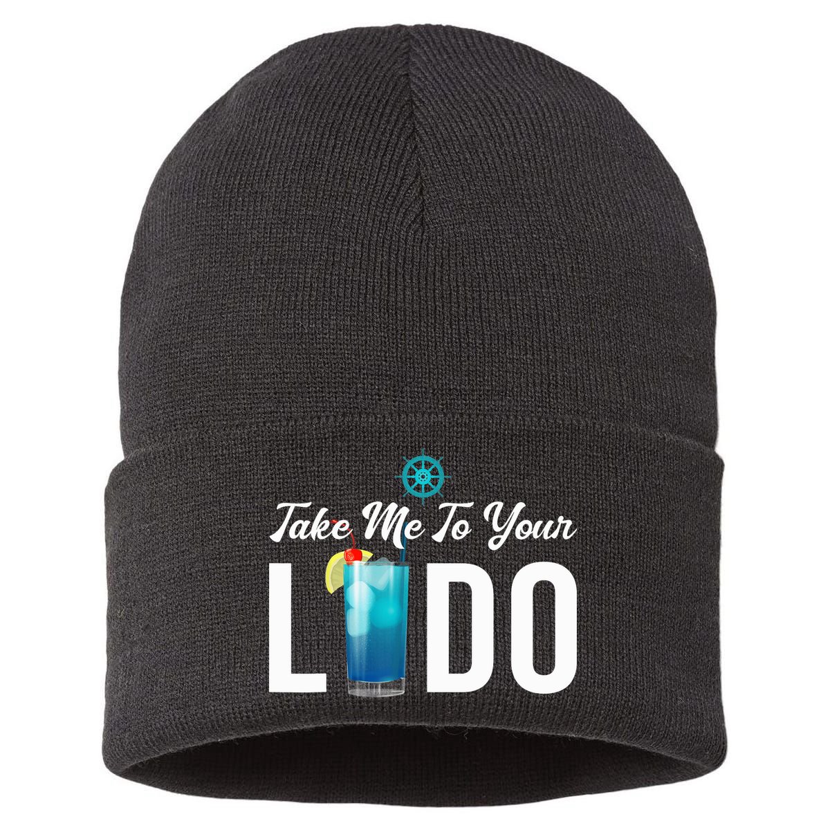 Take Me To Your Lido Cruise Essentials Ship Life Wear Gifts Sustainable Knit Beanie