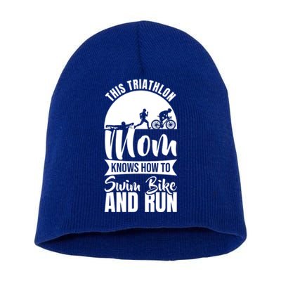 Triathlon Mother Triathlete Mom Gift Short Acrylic Beanie