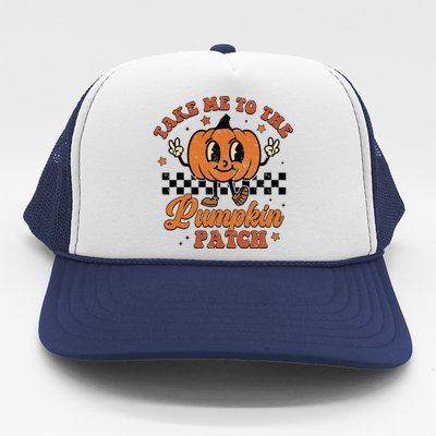 Take Me To The Pumpkin Patch Autumn Fall Thanksgiving Retro Trucker Hat