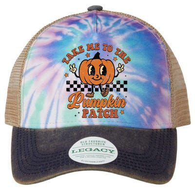 Take Me To The Pumpkin Patch Autumn Fall Thanksgiving Retro Legacy Tie Dye Trucker Hat