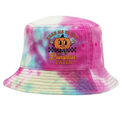 Take Me To The Pumpkin Patch Autumn Fall Thanksgiving Retro Tie-Dyed Bucket Hat