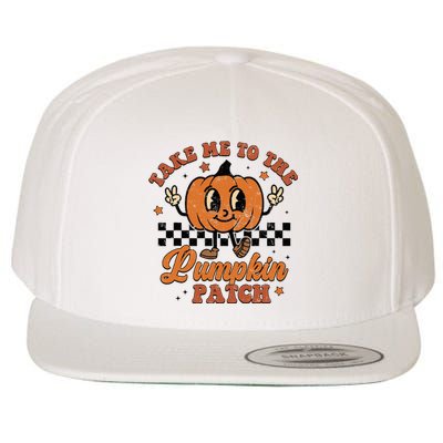 Take Me To The Pumpkin Patch Autumn Fall Thanksgiving Retro Wool Snapback Cap