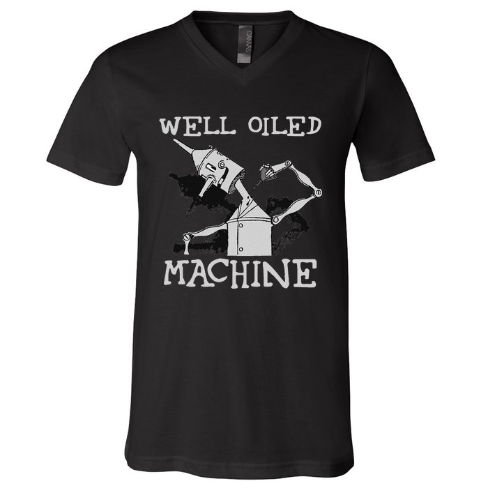 Tin Man T Art Well Oiled Machine Retro Wizard Of Oz V-Neck T-Shirt