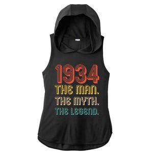 The Man The Myth The Legend 1934 90th Birthday Ladies PosiCharge Tri-Blend Wicking Draft Hoodie Tank