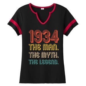 The Man The Myth The Legend 1934 90th Birthday Ladies Halftime Notch Neck Tee