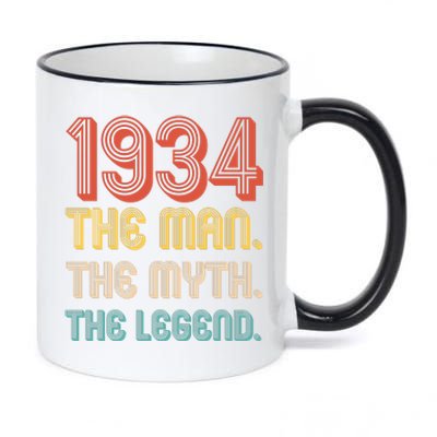 The Man The Myth The Legend 1934 90th Birthday 11oz Black Color Changing Mug