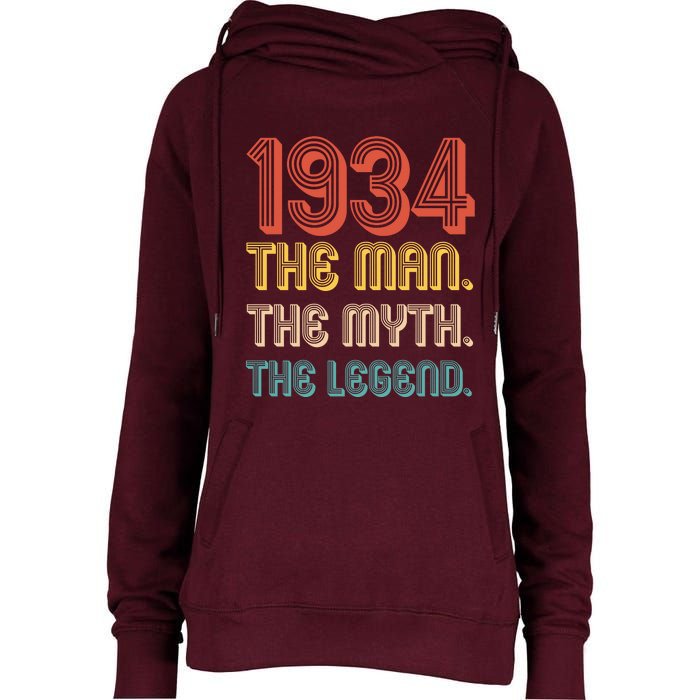 The Man The Myth The Legend 1934 90th Birthday Womens Funnel Neck Pullover Hood