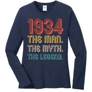 The Man The Myth The Legend 1934 90th Birthday Ladies Long Sleeve Shirt