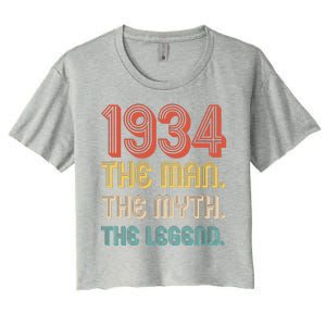 The Man The Myth The Legend 1934 90th Birthday Women's Crop Top Tee