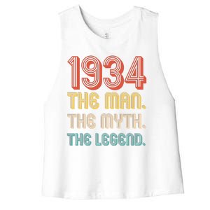 The Man The Myth The Legend 1934 90th Birthday Women's Racerback Cropped Tank