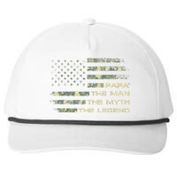 The Man The Myth The Legend Papa Fathers Day Camo US Flag Snapback Five-Panel Rope Hat