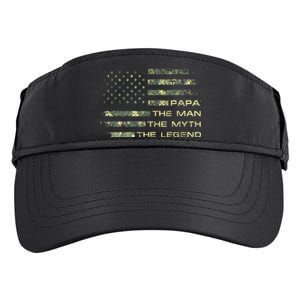 The Man The Myth The Legend Papa Fathers Day Camo US Flag Adult Drive Performance Visor